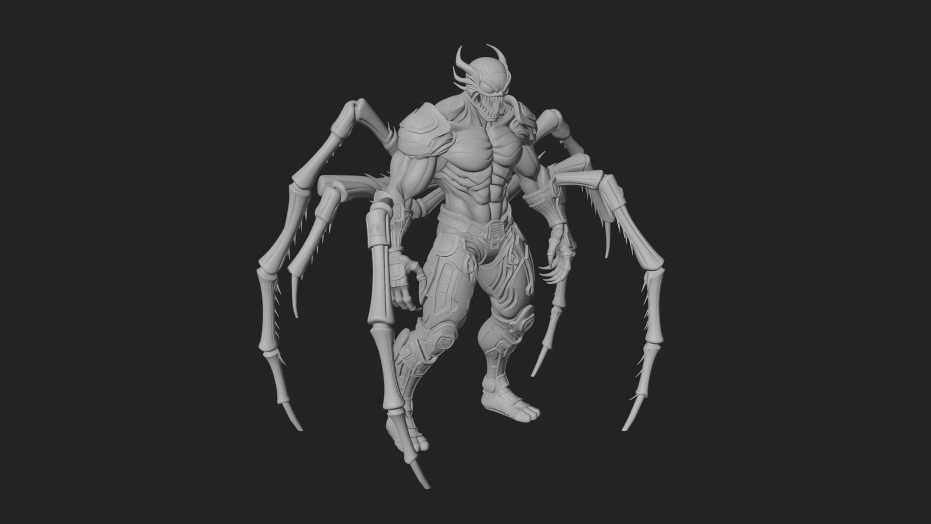 Spider-Legged Demon Statue Design 6 3D Print Model 3D Model