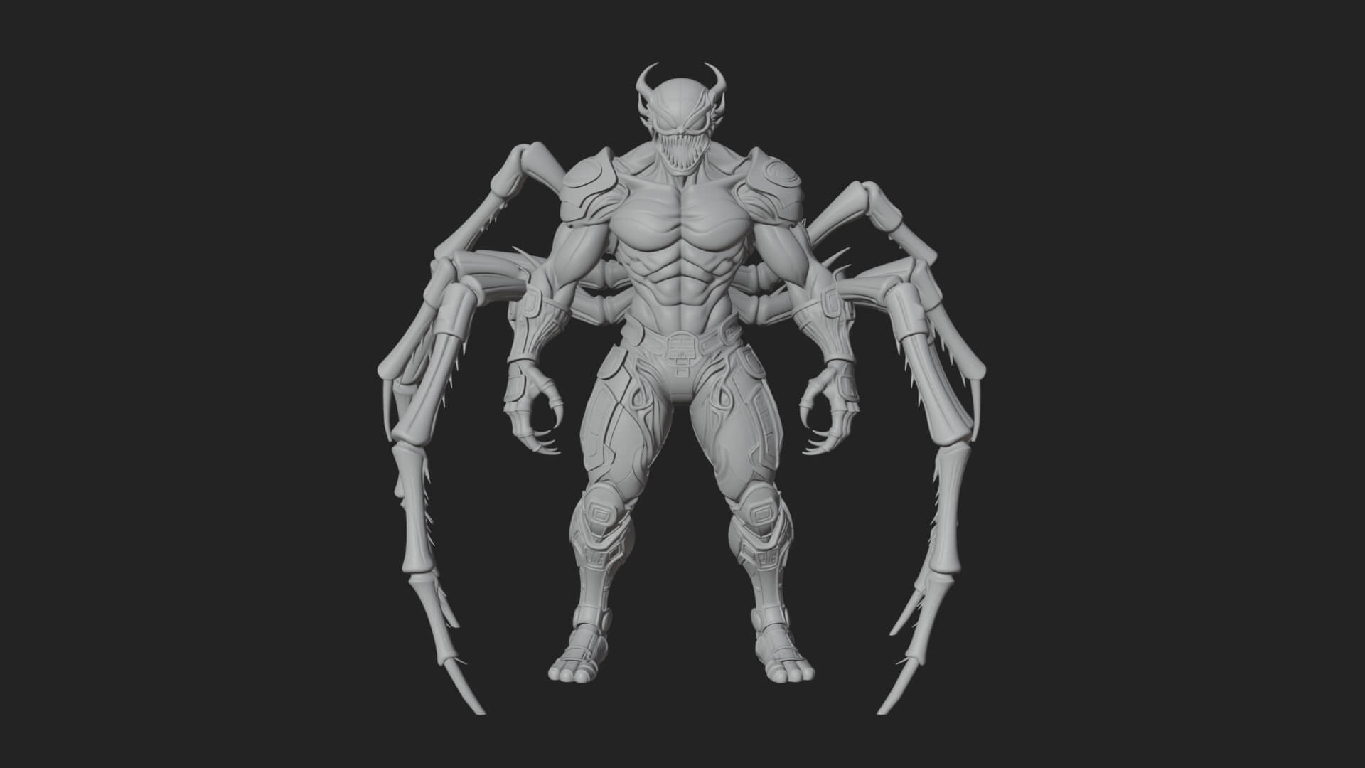 Spider-Legged Demon Statue Design 6 3D Print Model 3D Model