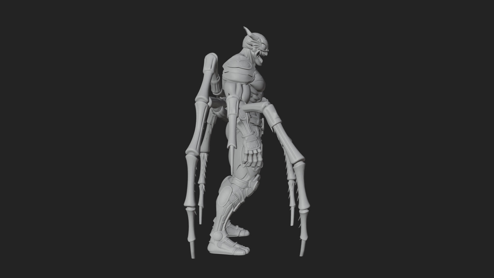 Spider-Legged Demon Statue Design 6 3D Print Model 3D Model