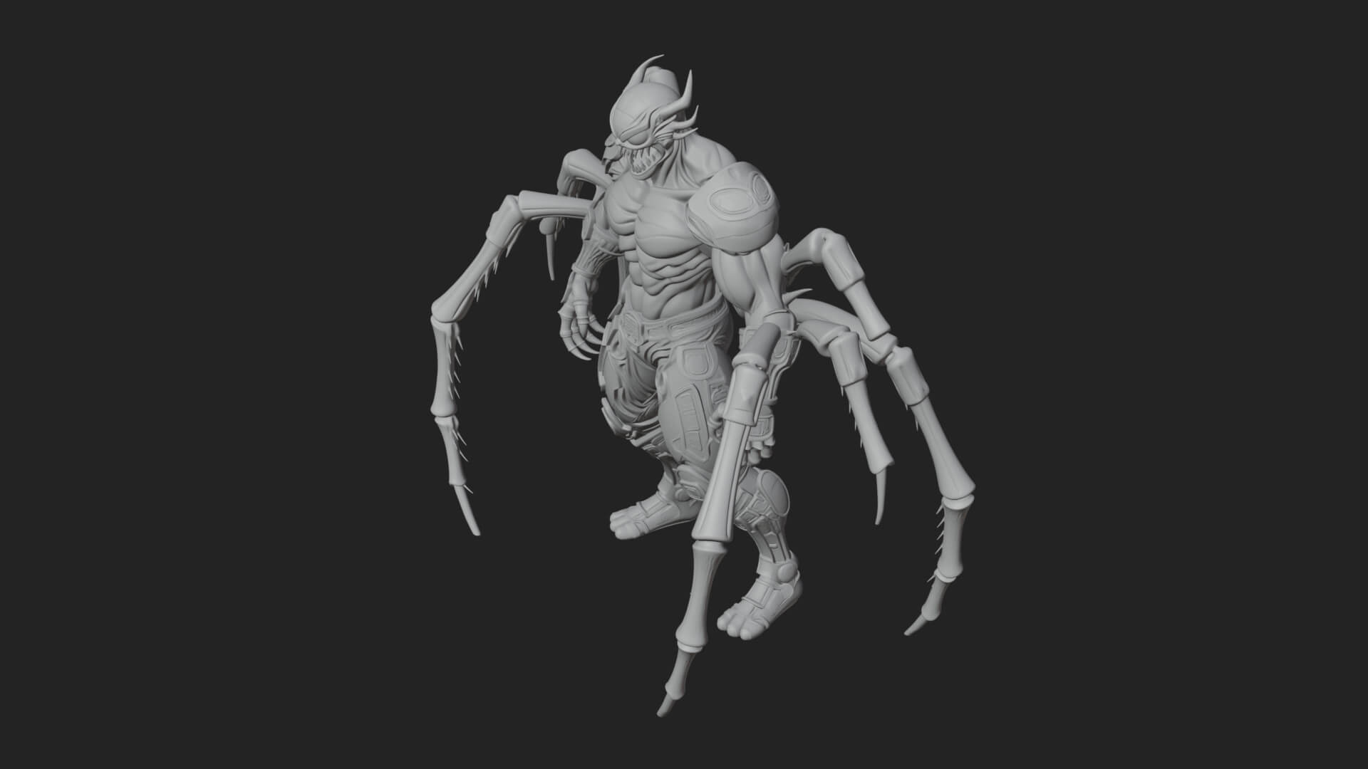 Spider-Legged Demon Statue Design 6 3D Print Model 3D Model