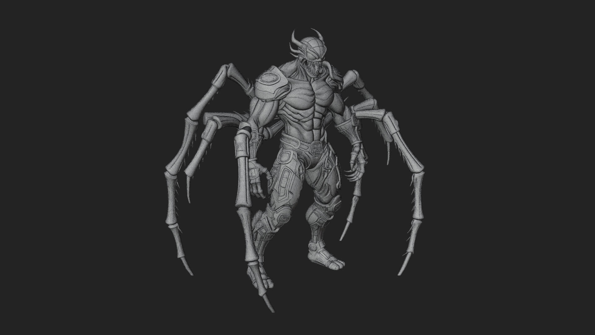 Spider-Legged Demon Statue Design 6 3D Print Model 3D Model
