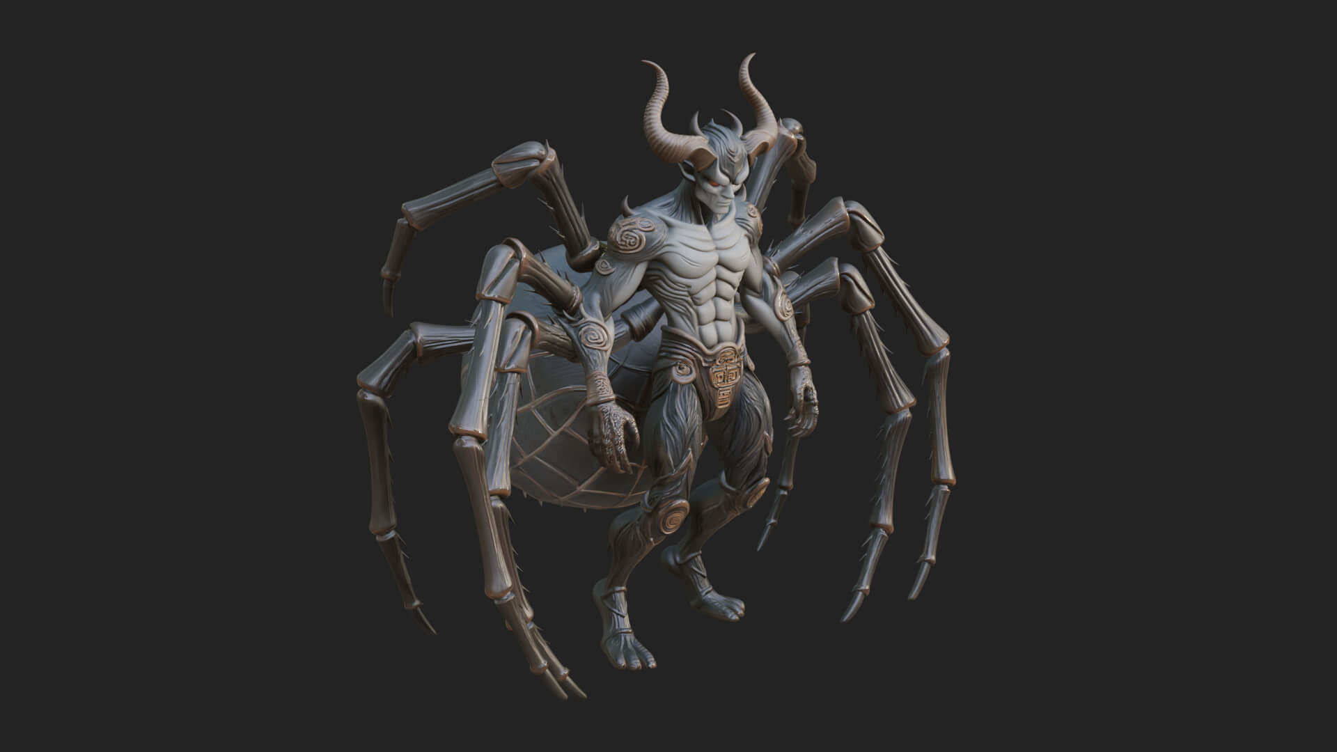 Spider-Legged Demon Statue Design 7 3D Print Model 3D Model
