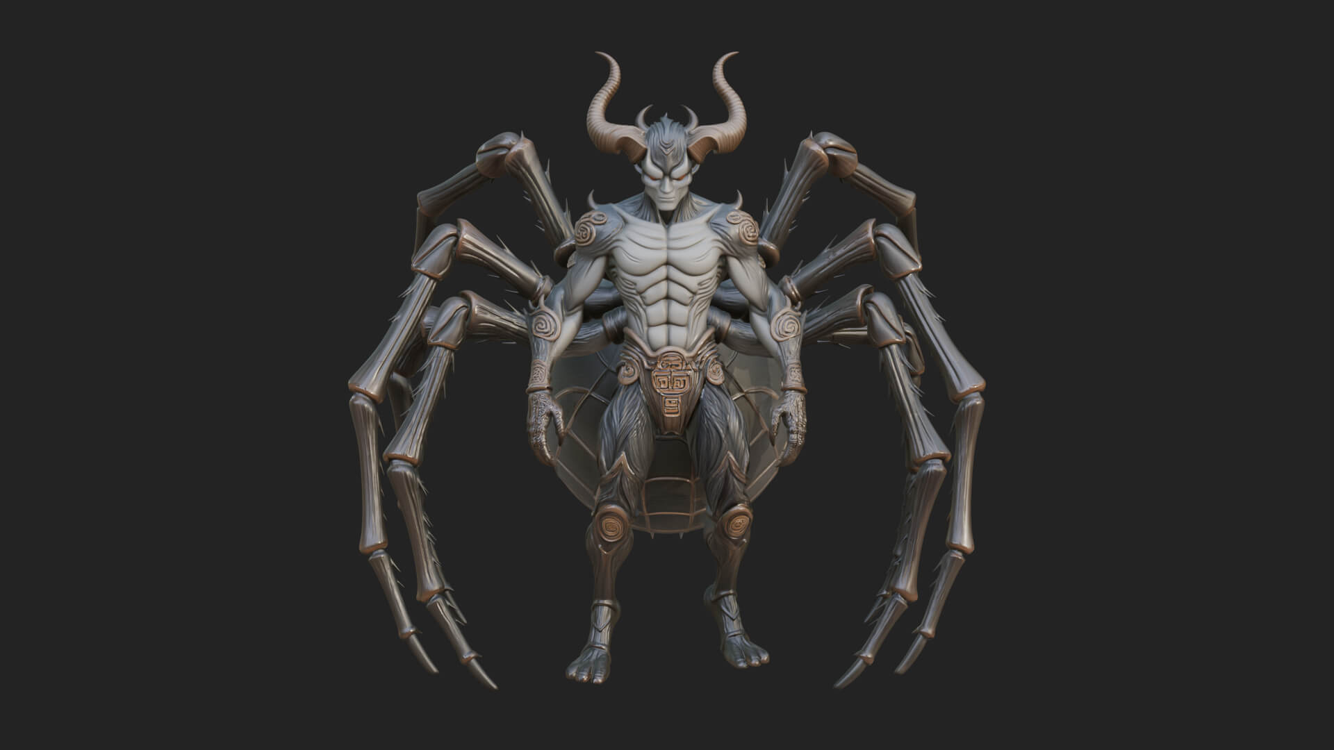 Spider-Legged Demon Statue Design 7 3D Print Model 3D Model