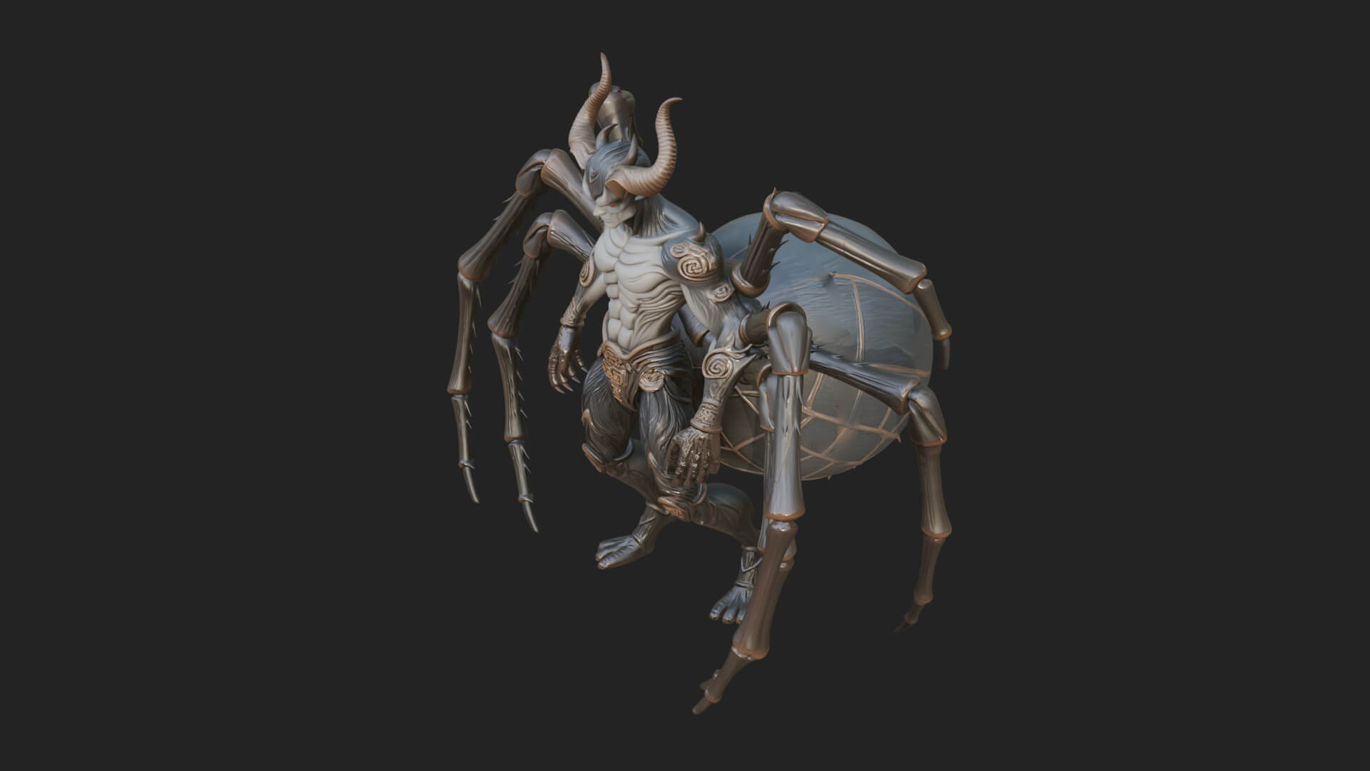 Spider-Legged Demon Statue Design 7 3D Print Model 3D Model