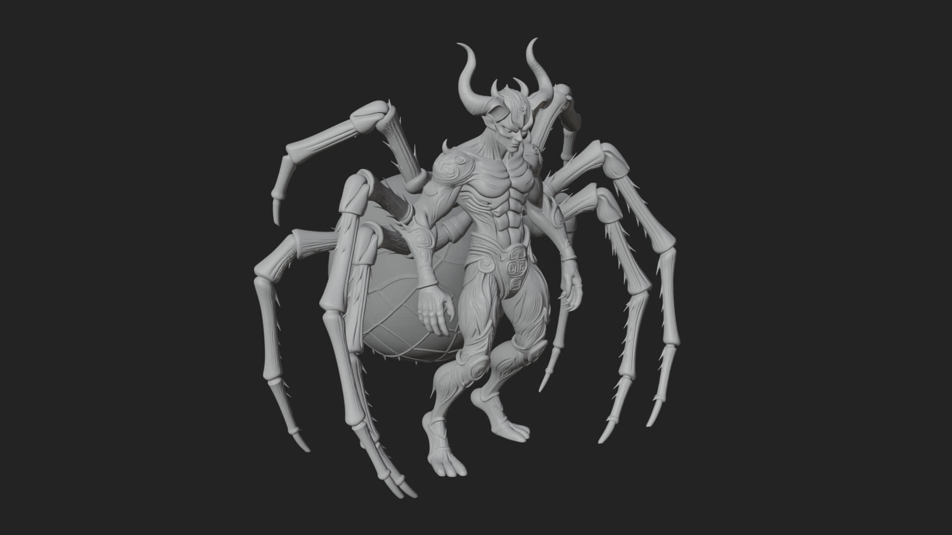 Spider-Legged Demon Statue Design 7 3D Print Model 3D Model