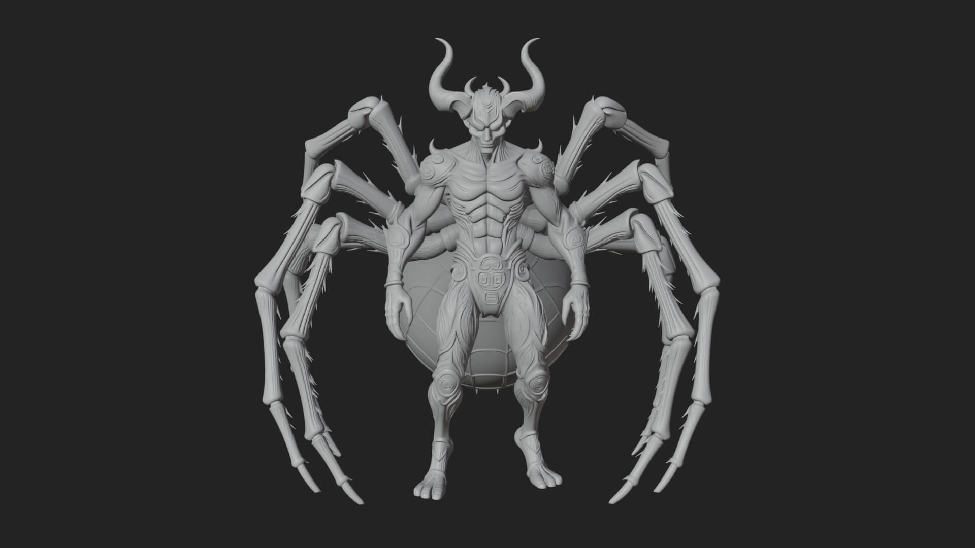 Spider-Legged Demon Statue Design 7 3D Print Model 3D Model