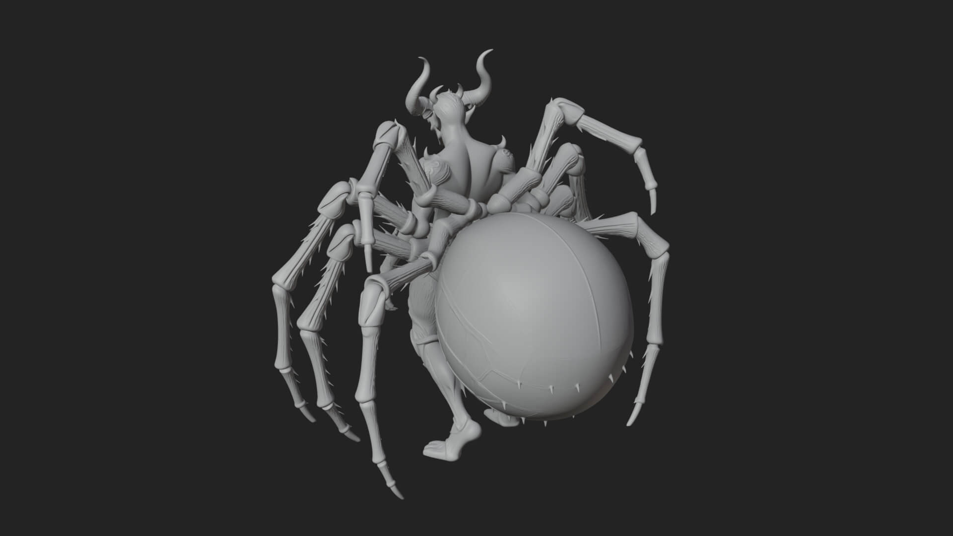 Spider-Legged Demon Statue Design 7 3D Print Model 3D Model