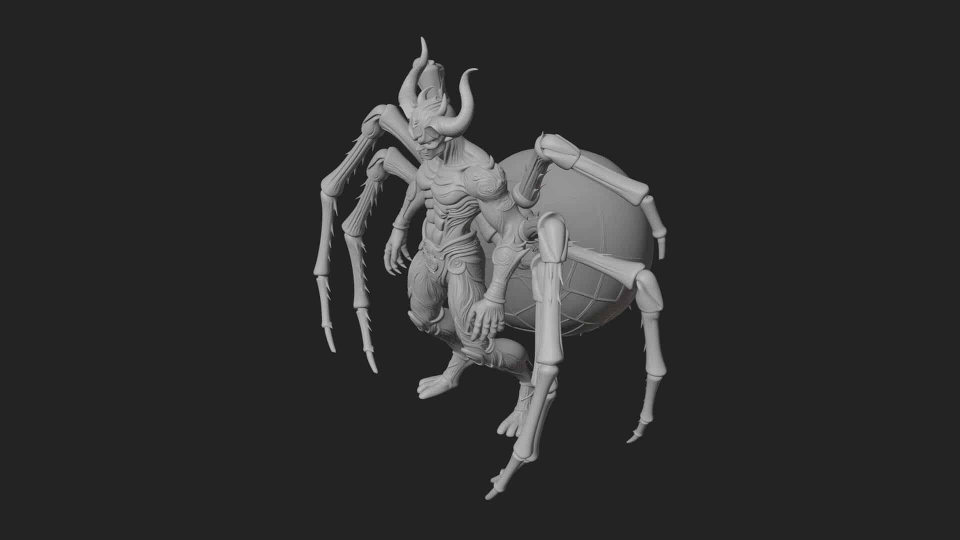 Spider-Legged Demon Statue Design 7 3D Print Model 3D Model