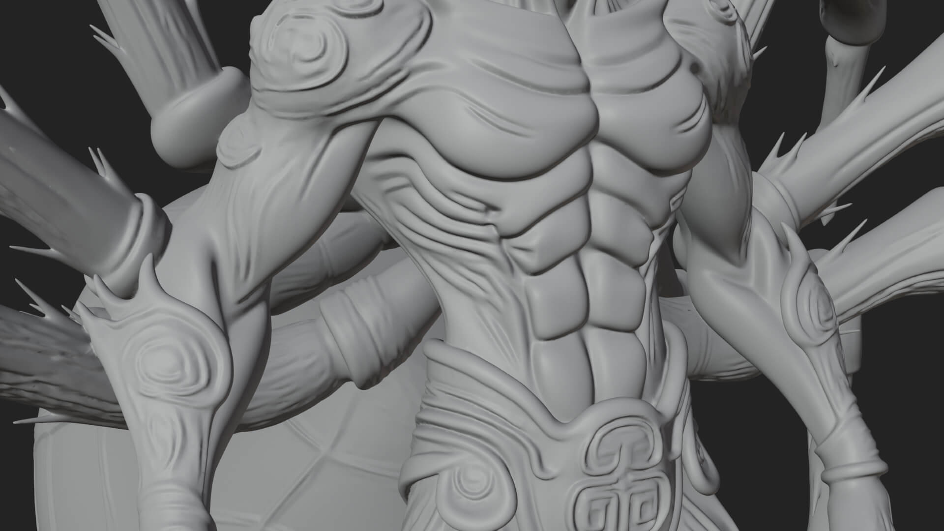 Spider-Legged Demon Statue Design 7 3D Print Model 3D Model