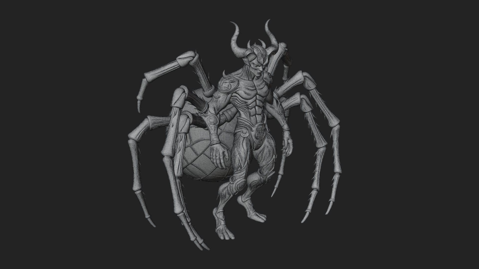 Spider-Legged Demon Statue Design 7 3D Print Model 3D Model