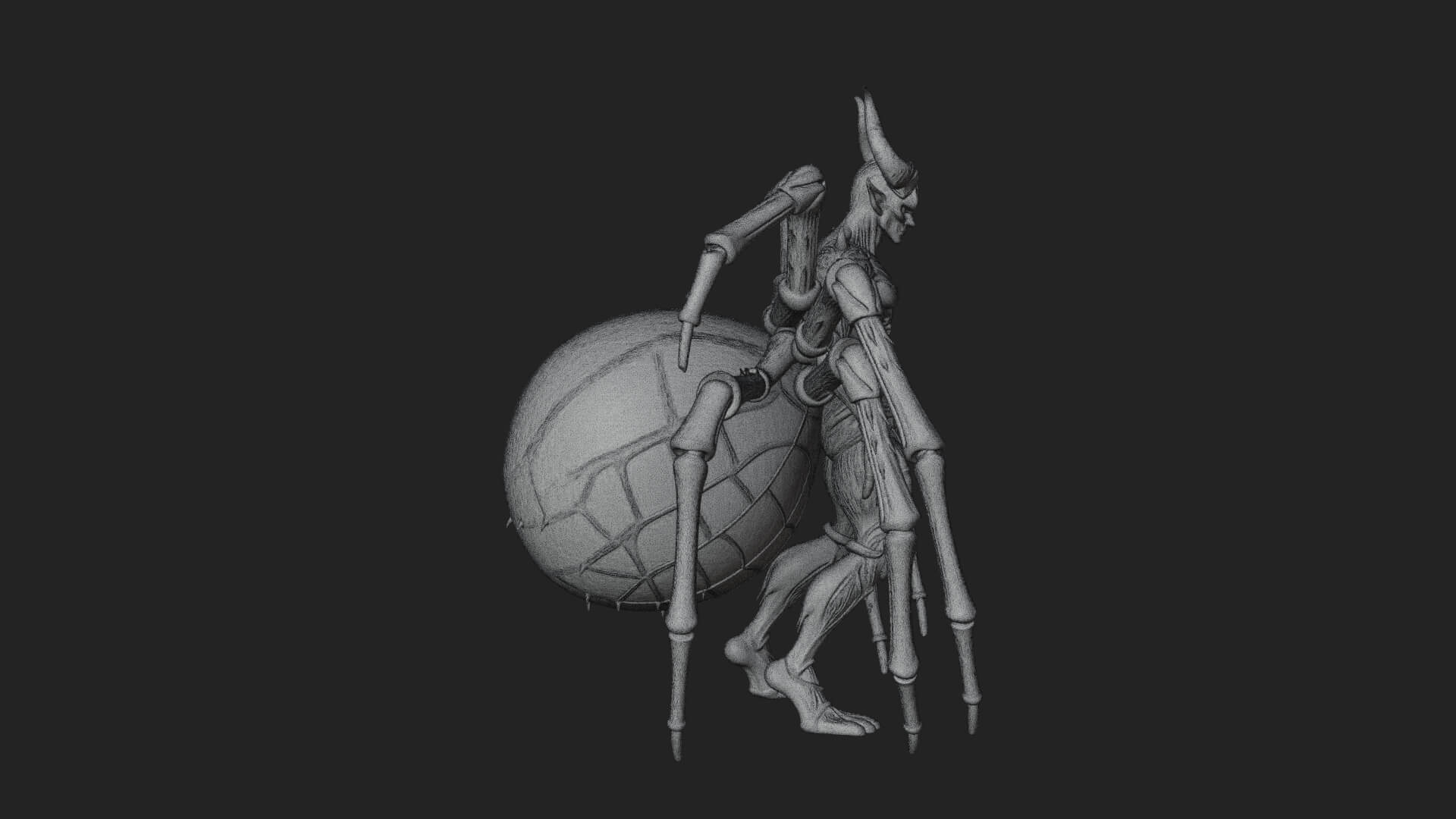 Spider-Legged Demon Statue Design 7 3D Print Model 3D Model