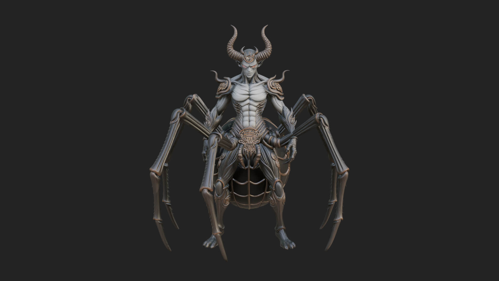Spider-Legged Demon Statue Design 8 3D Print Model 3D Model
