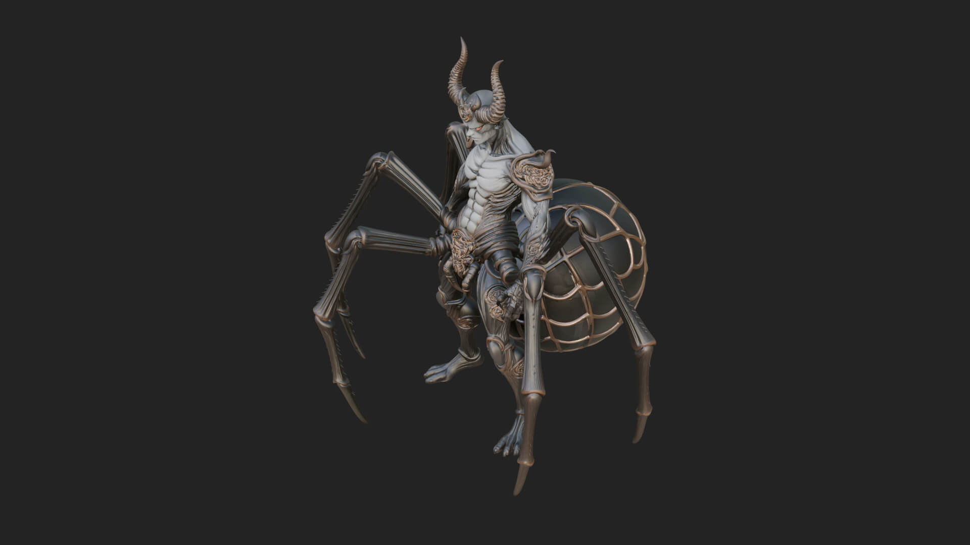 Spider-Legged Demon Statue Design 8 3D Print Model 3D Model