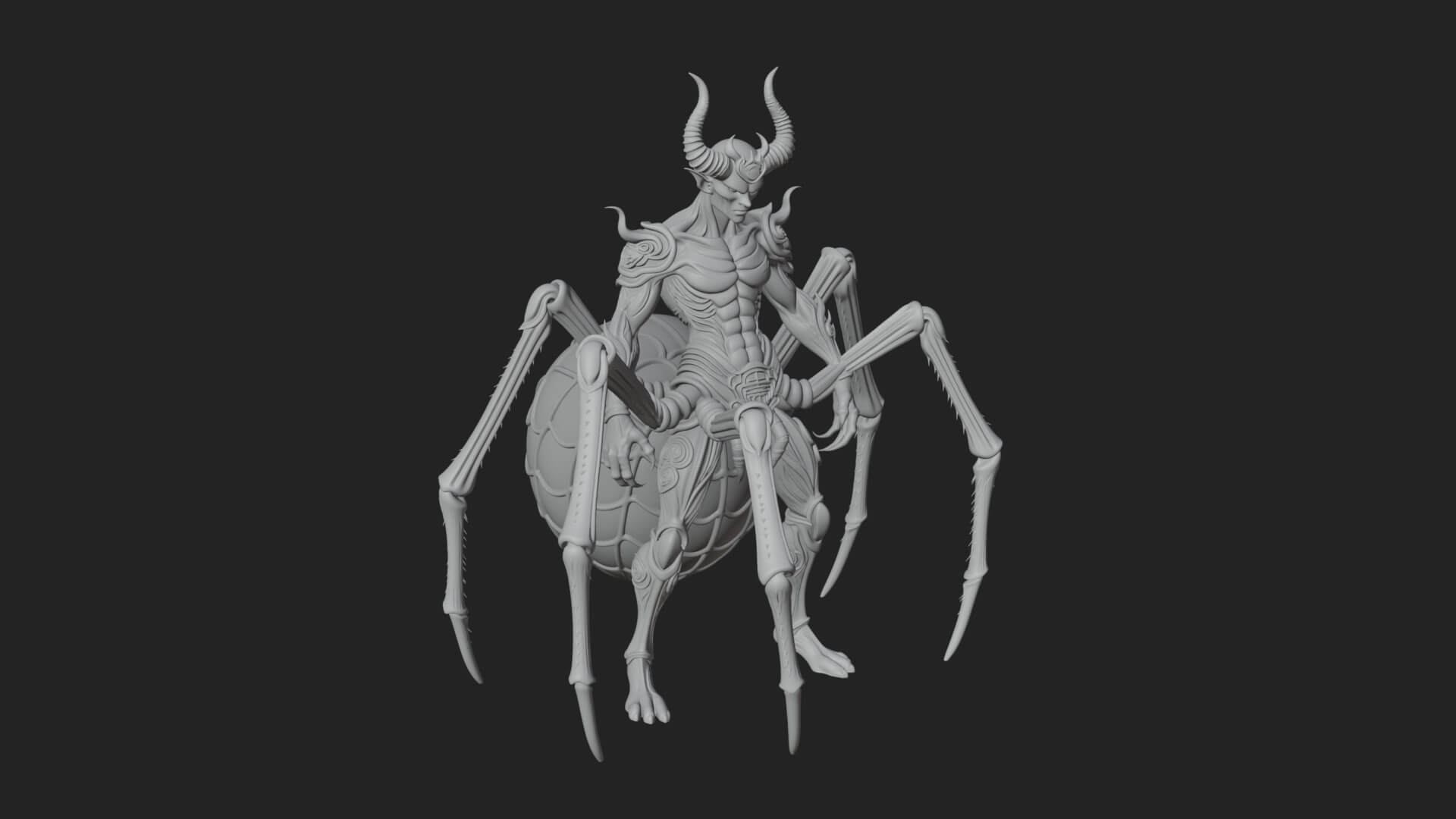 Spider-Legged Demon Statue Design 8 3D Print Model 3D Model