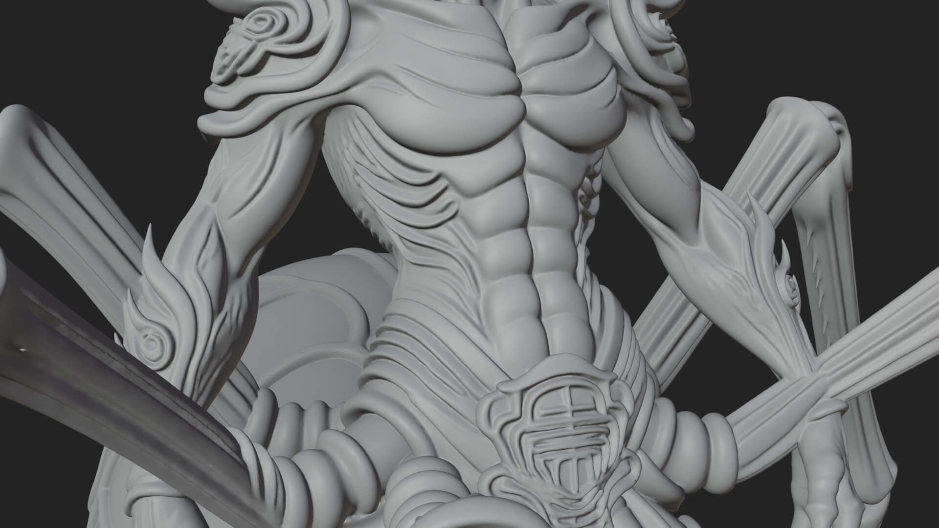 Spider-Legged Demon Statue Design 8 3D Print Model 3D Model