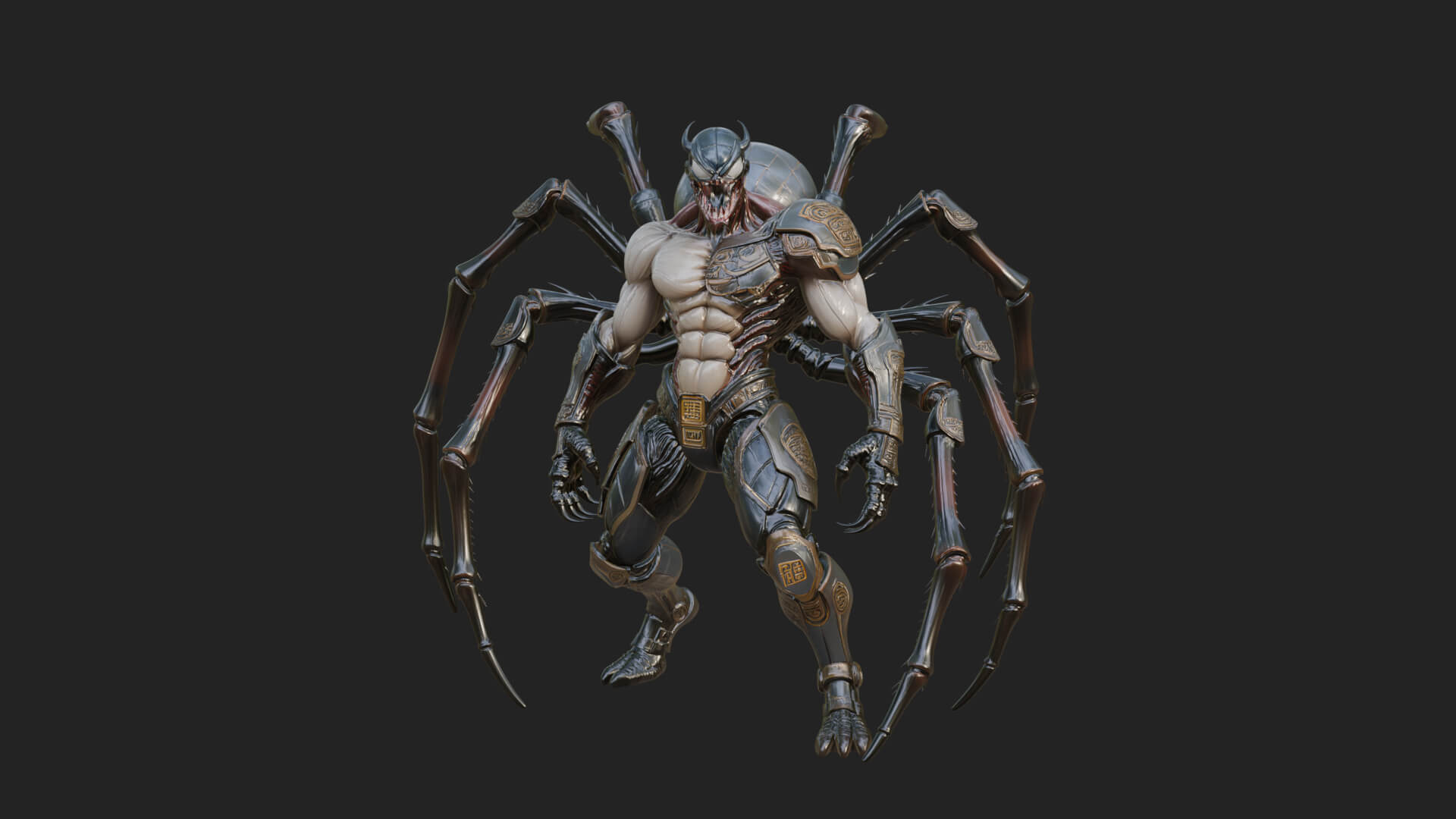 Spider-Legged Demon Statue Design 9 3D Print Model 3D Model