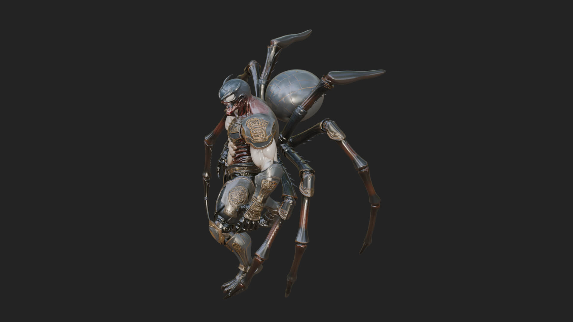 Spider-Legged Demon Statue Design 9 3D Print Model 3D Model