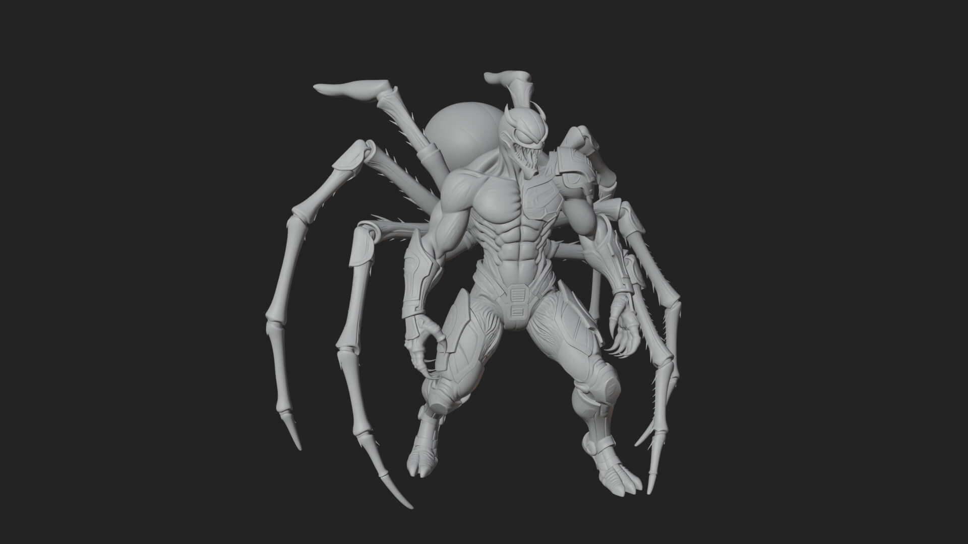 Spider-Legged Demon Statue Design 9 3D Print Model 3D Model