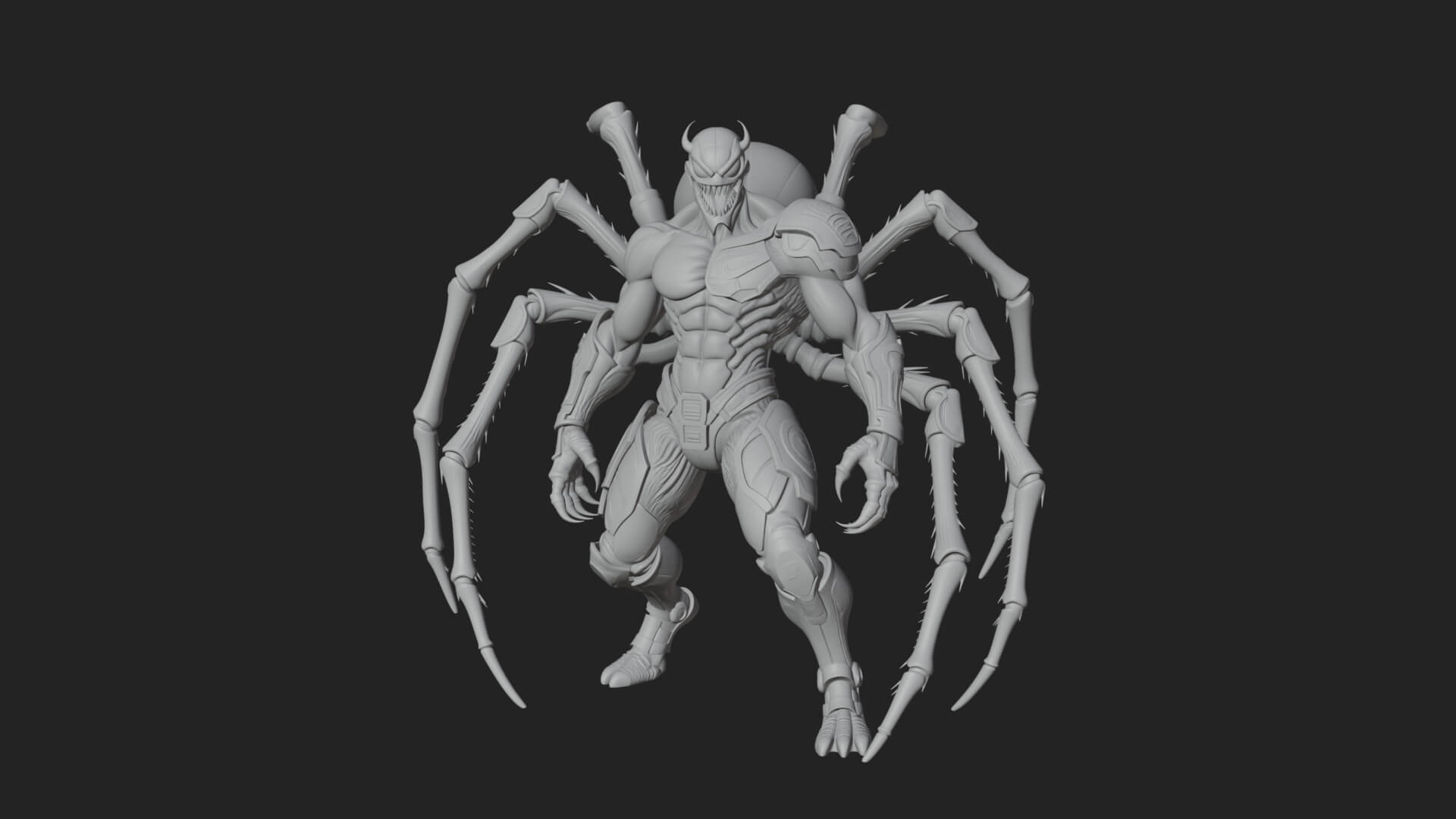 Spider-Legged Demon Statue Design 9 3D Print Model 3D Model
