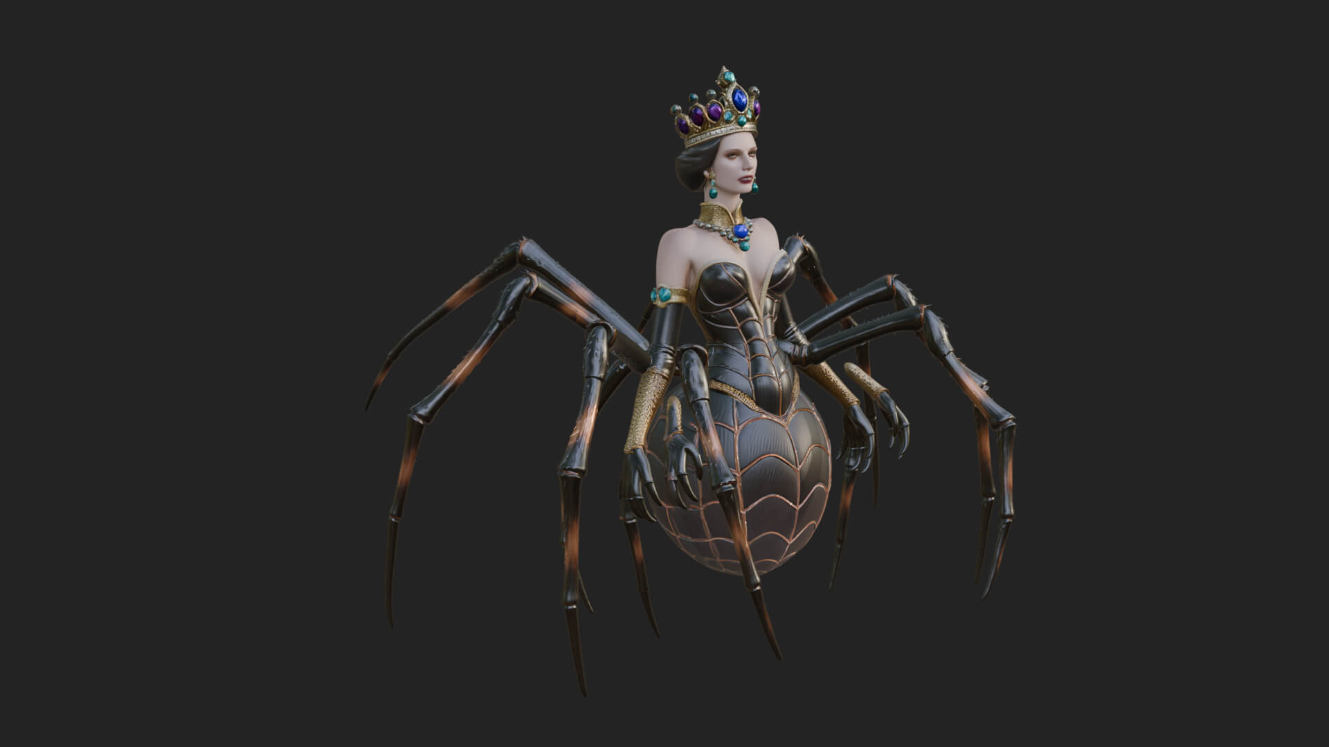 Spider Queen Statue Design 10 3D Print Model 3D Model