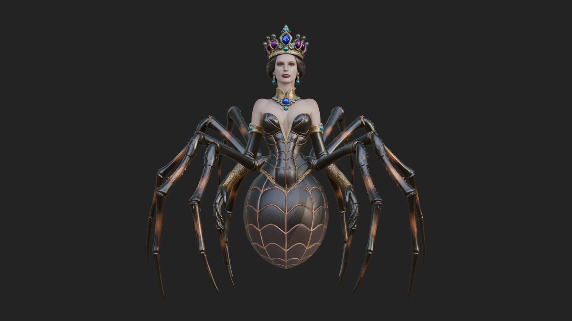 Spider Queen Statue Design 10 3D Print Model 3D Model
