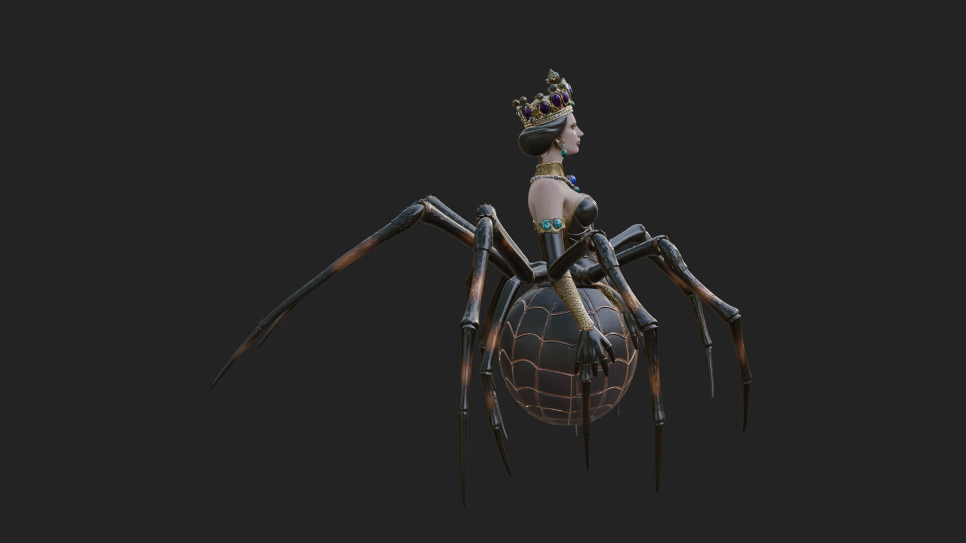 Spider Queen Statue Design 10 3D Print Model 3D Model