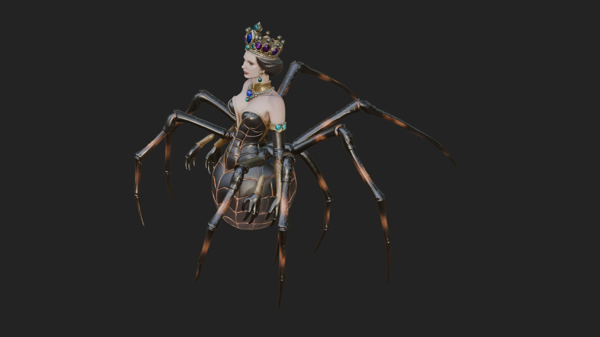 Spider Queen Statue Design 10 3D Print Model 3D Model