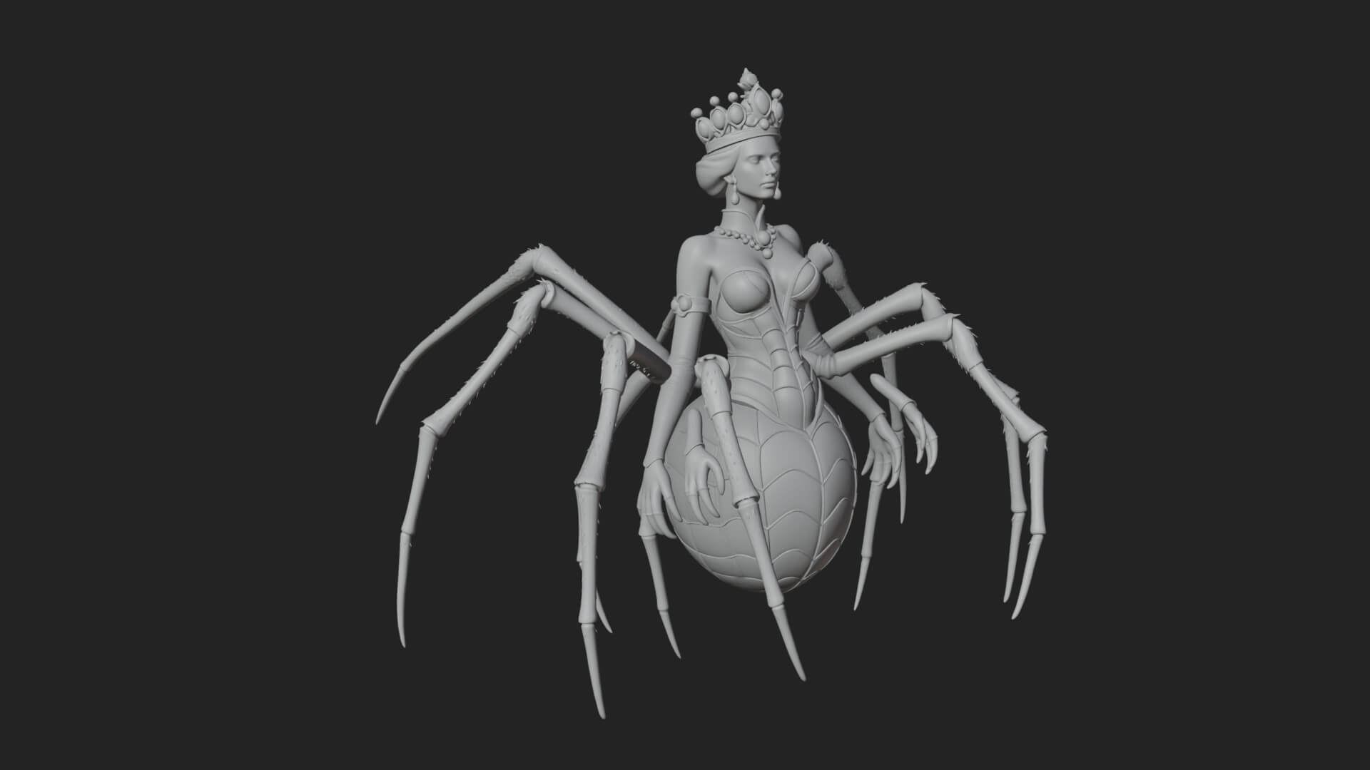 Spider Queen Statue Design 10 3D Print Model 3D Model