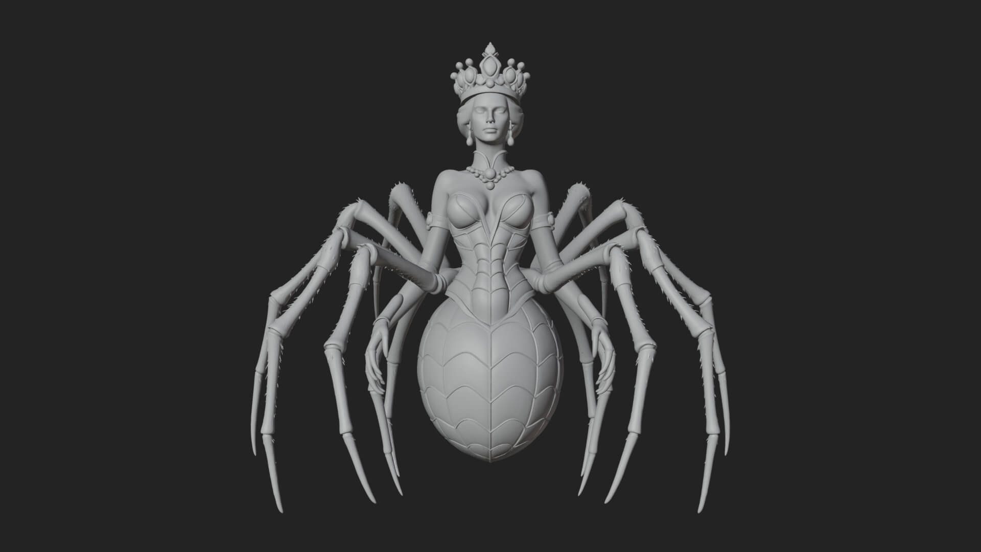 Spider Queen Statue Design 10 3D Print Model 3D Model
