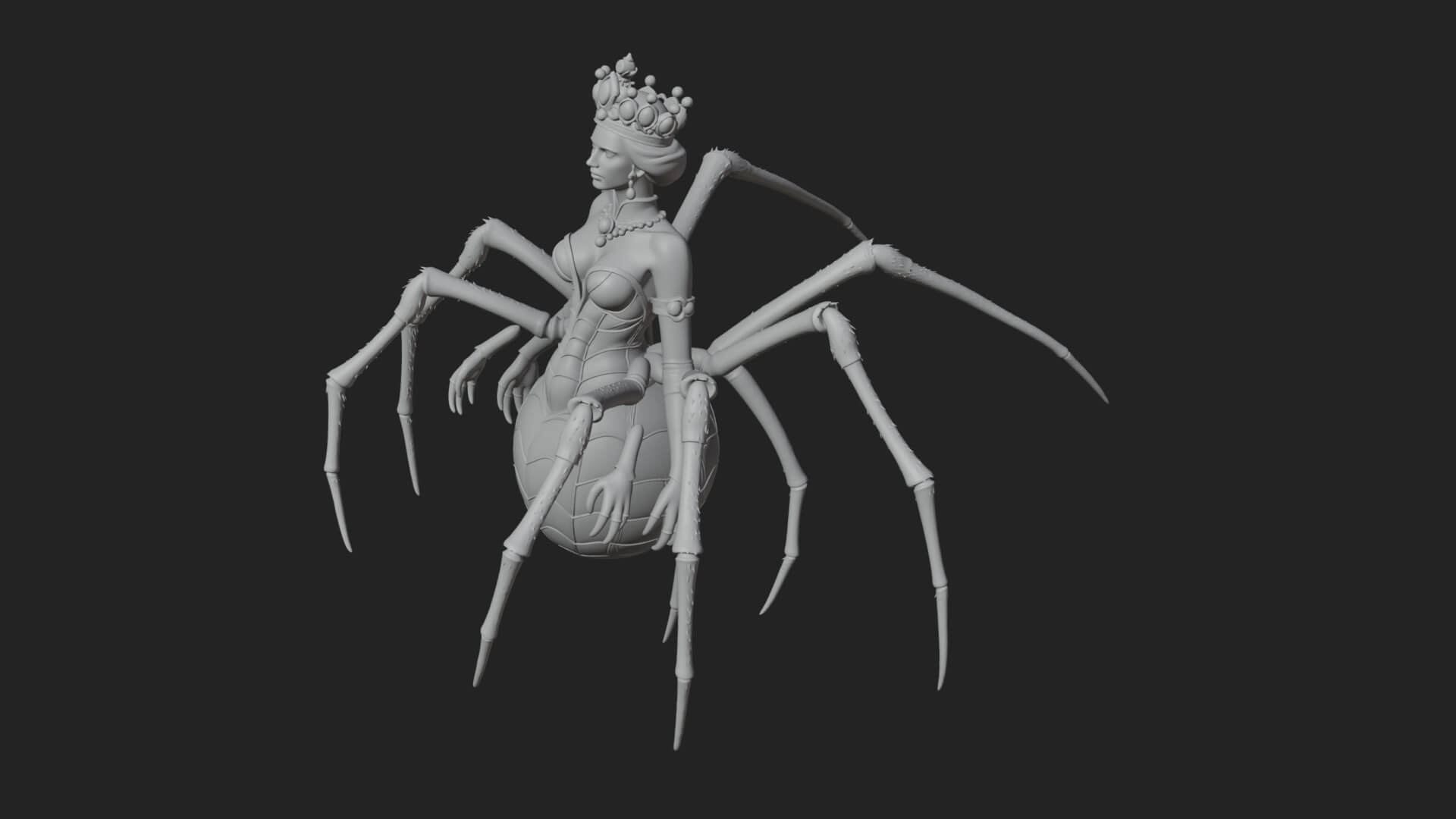 Spider Queen Statue Design 10 3D Print Model 3D Model