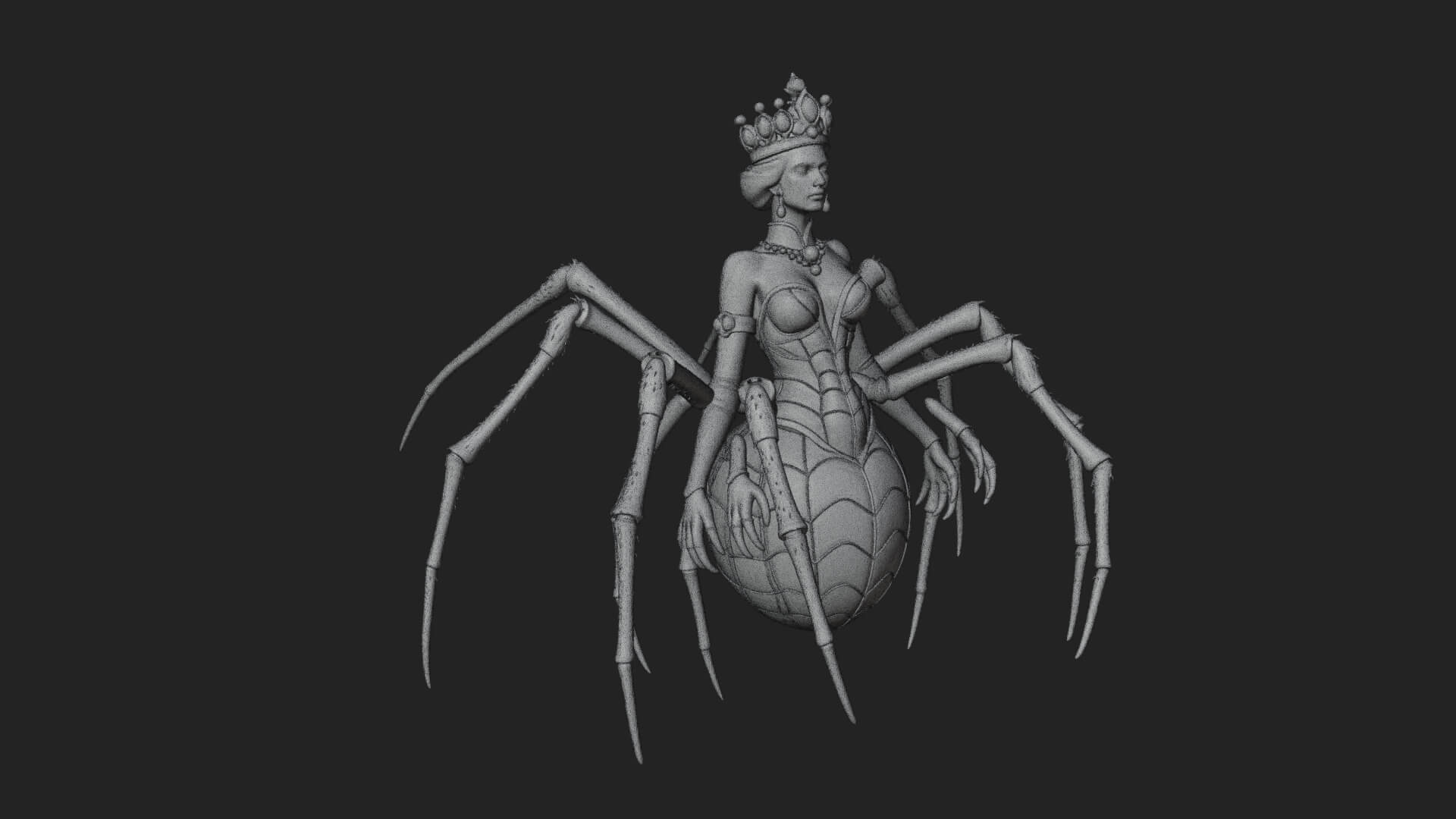 Spider Queen Statue Design 10 3D Print Model 3D Model