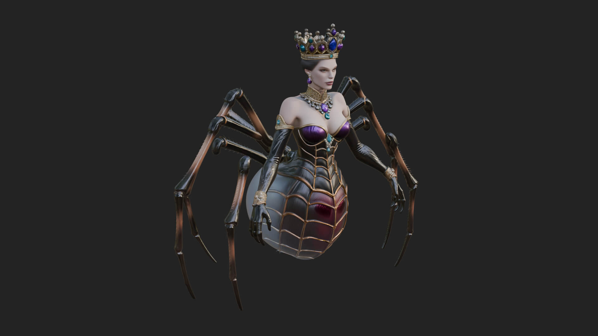 Spider Queen Statue Design 11 3D Print Model 3D Model