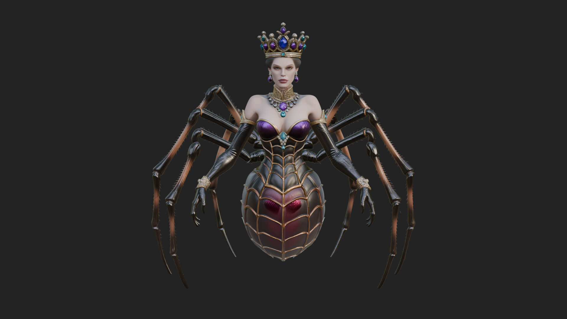 Spider Queen Statue Design 11 3D Print Model 3D Model