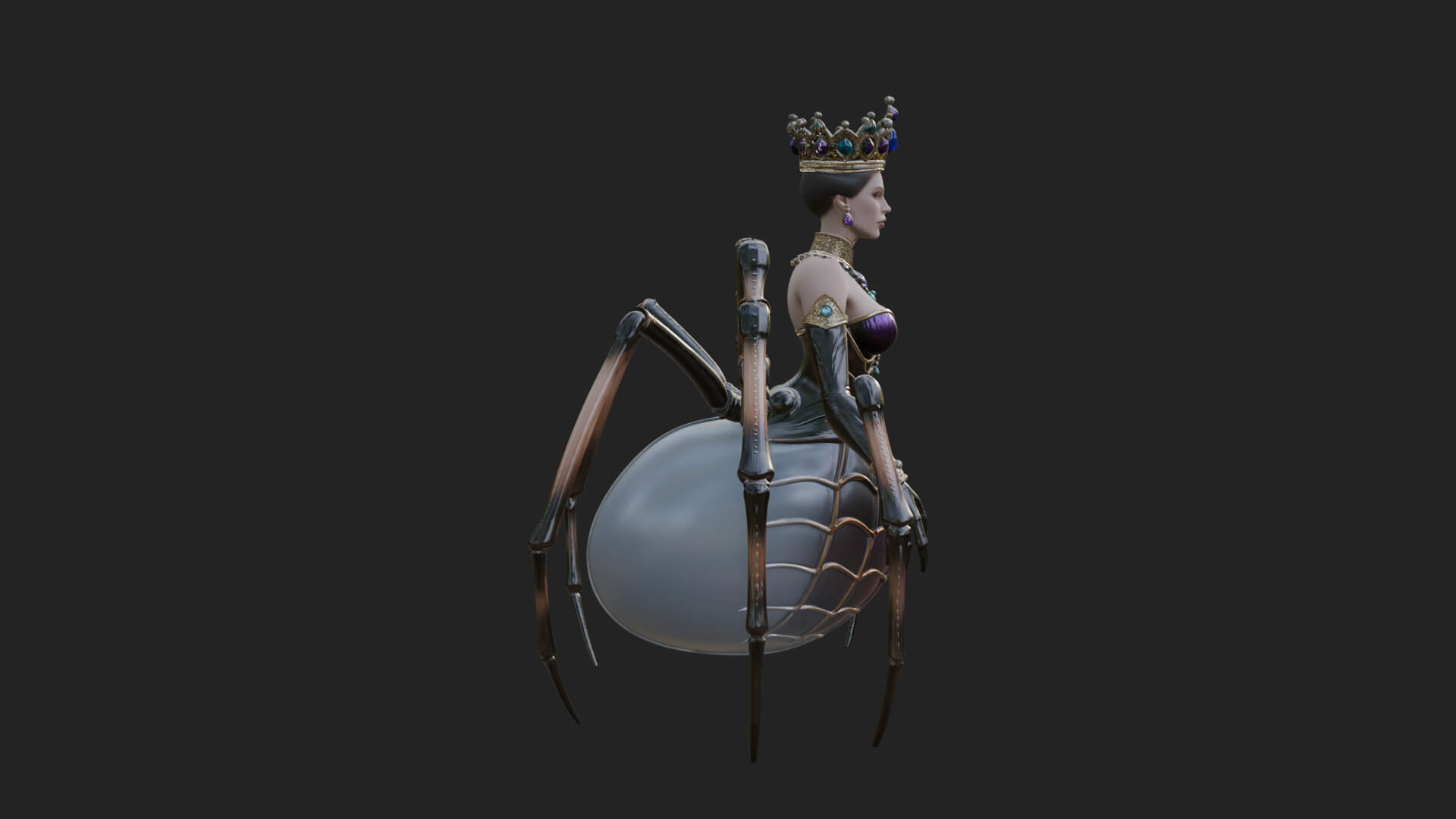 Spider Queen Statue Design 11 3D Print Model 3D Model