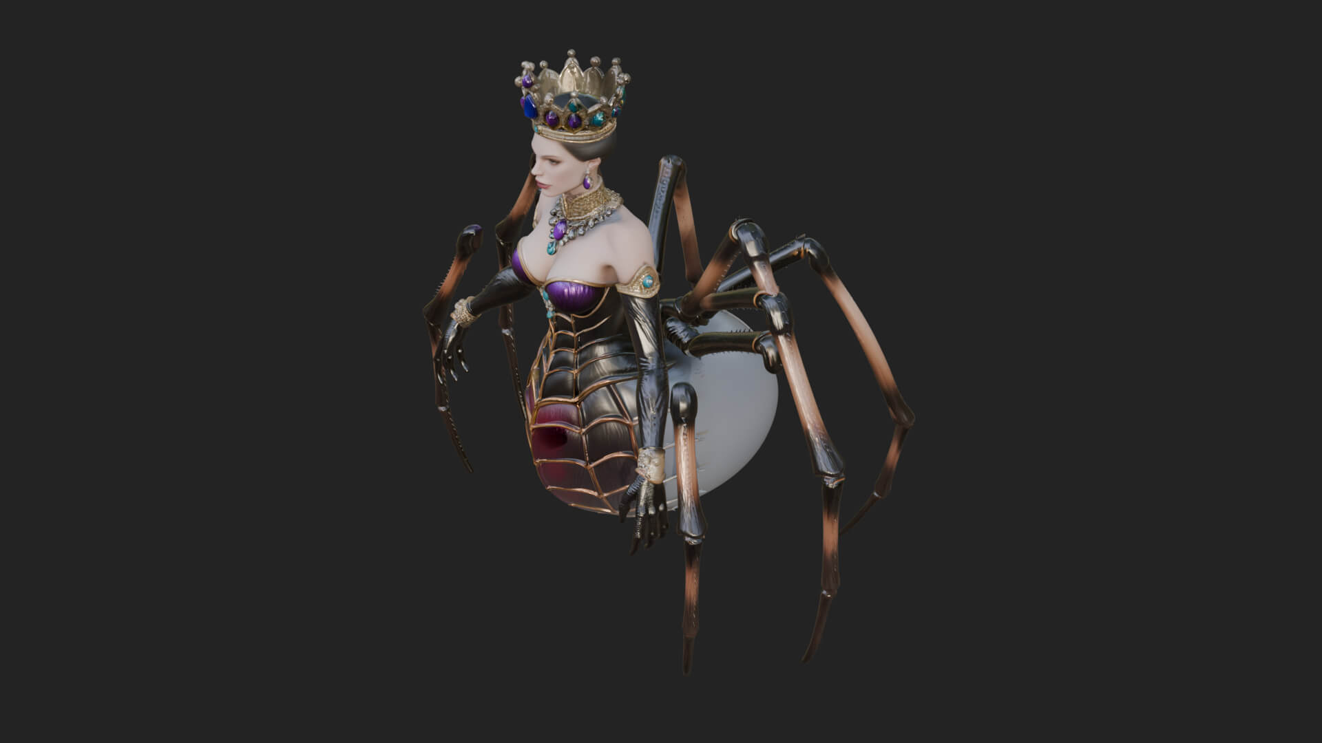 Spider Queen Statue Design 11 3D Print Model 3D Model