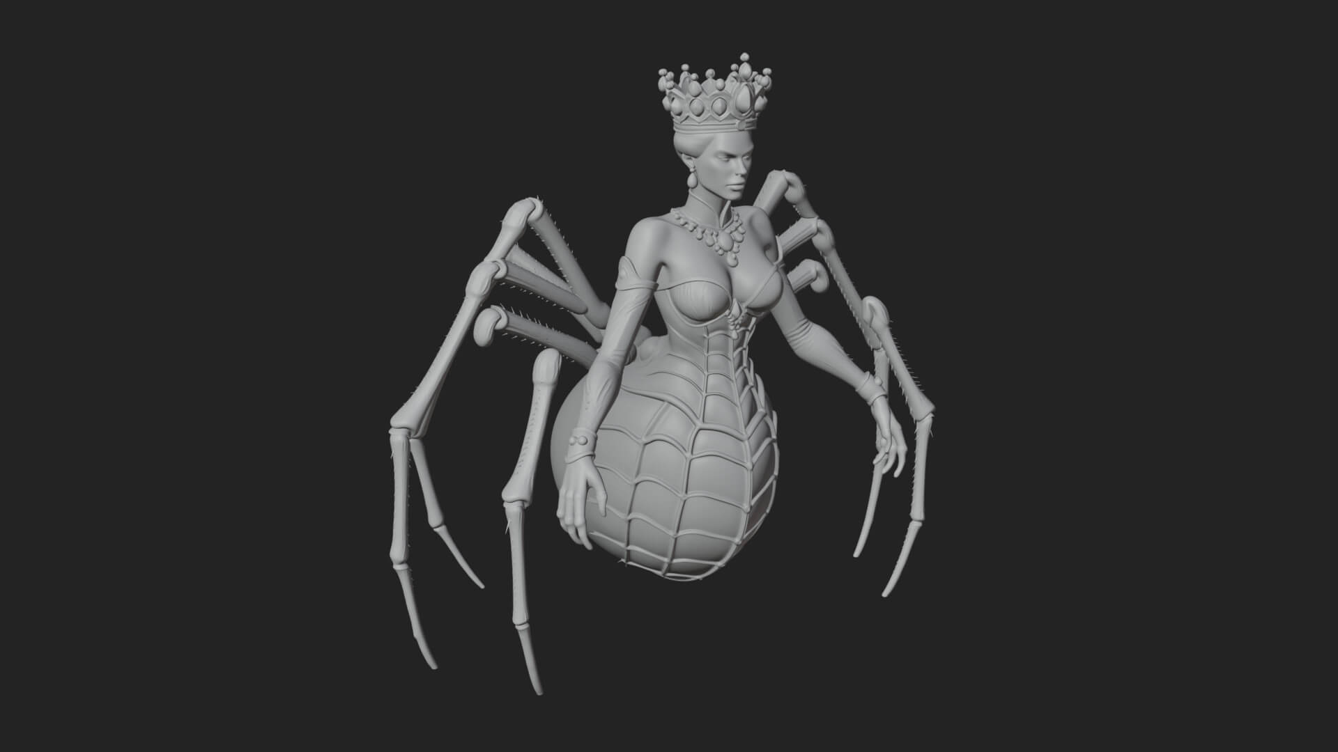 Spider Queen Statue Design 11 3D Print Model 3D Model
