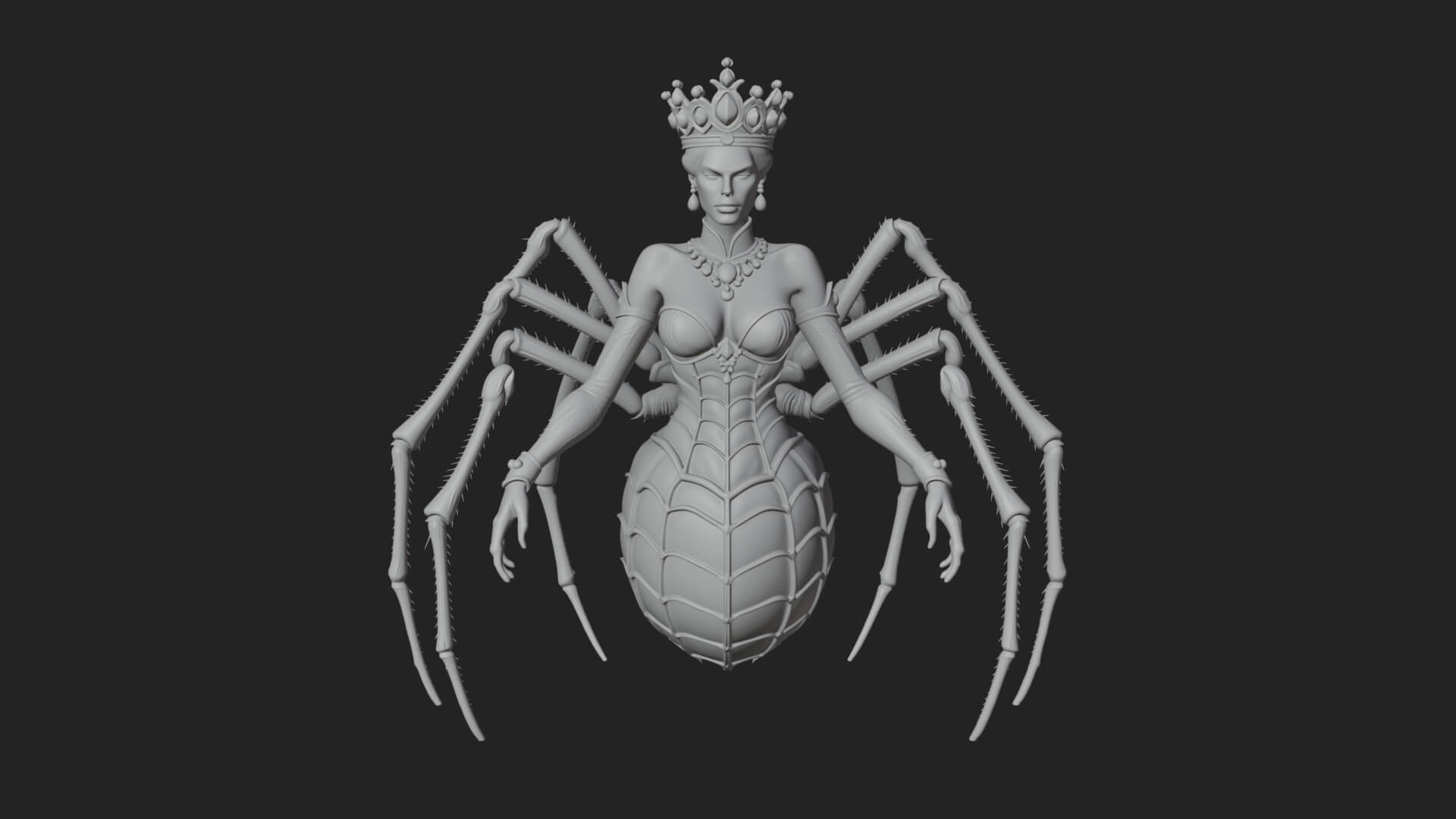 Spider Queen Statue Design 11 3D Print Model 3D Model