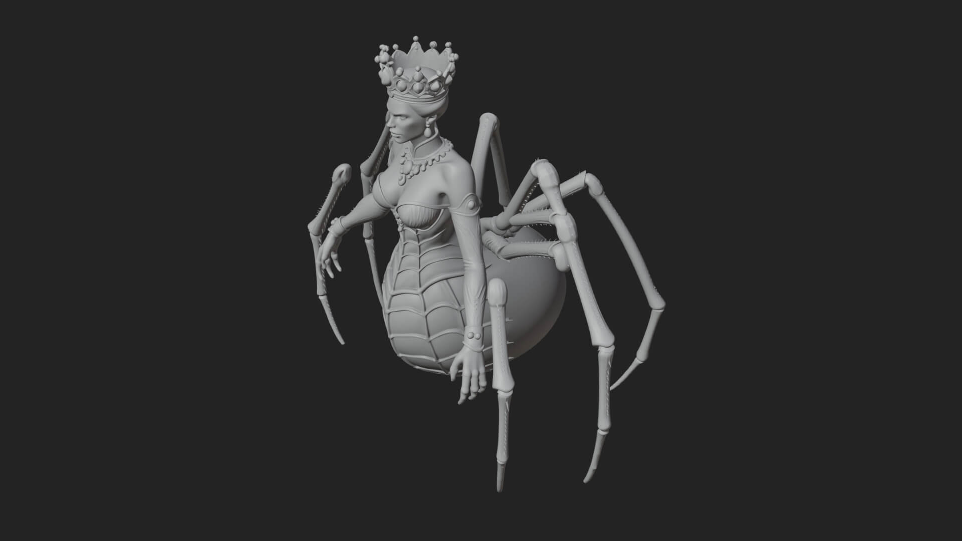 Spider Queen Statue Design 11 3D Print Model 3D Model