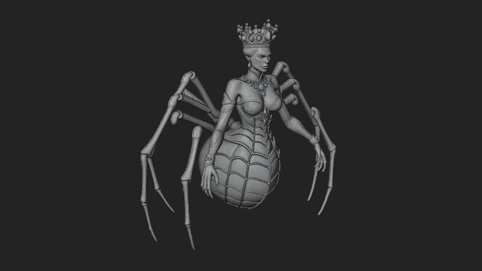 Spider Queen Statue Design 11 3D Print Model 3D Model