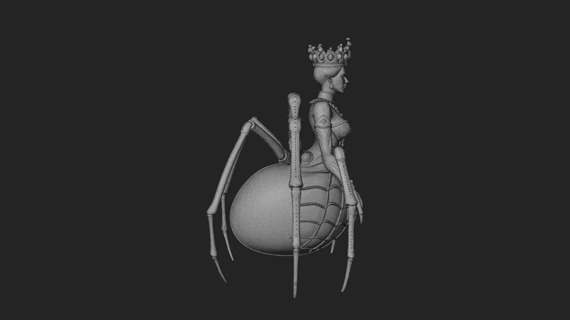 Spider Queen Statue Design 11 3D Print Model 3D Model