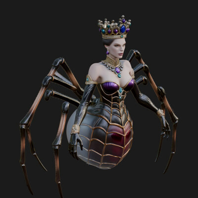 Spider Queen Statue Design 11 3D Print Model