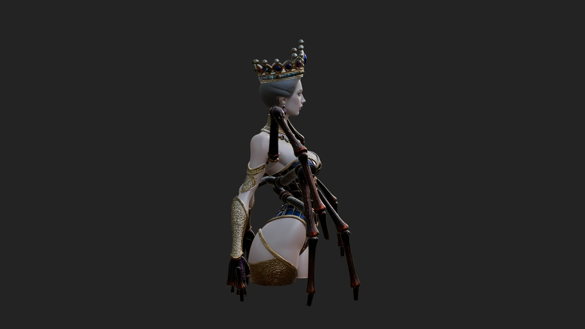 Spider Queen Statue Design 12 3D Print Model 3D Model
