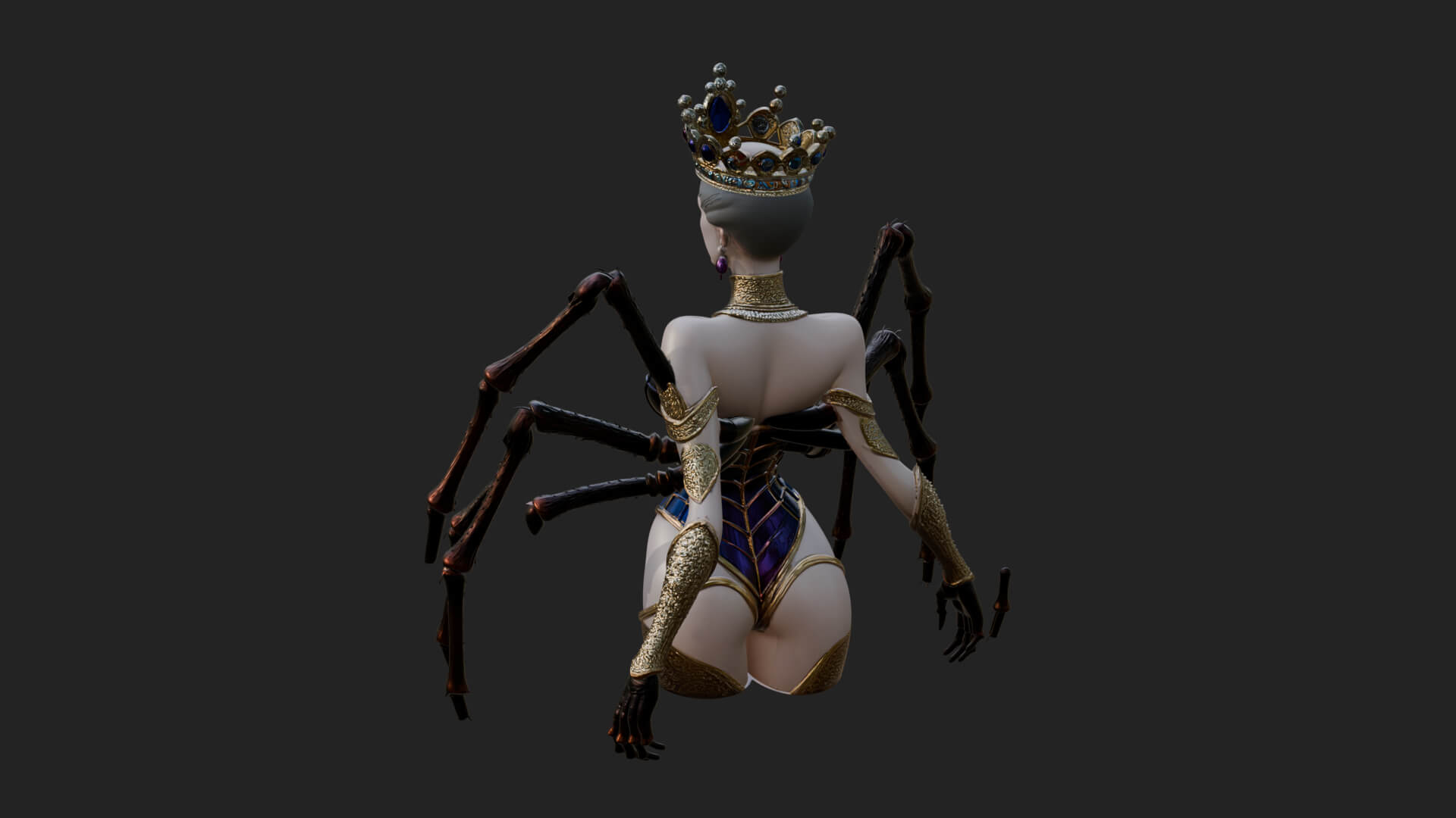 Spider Queen Statue Design 12 3D Print Model 3D Model