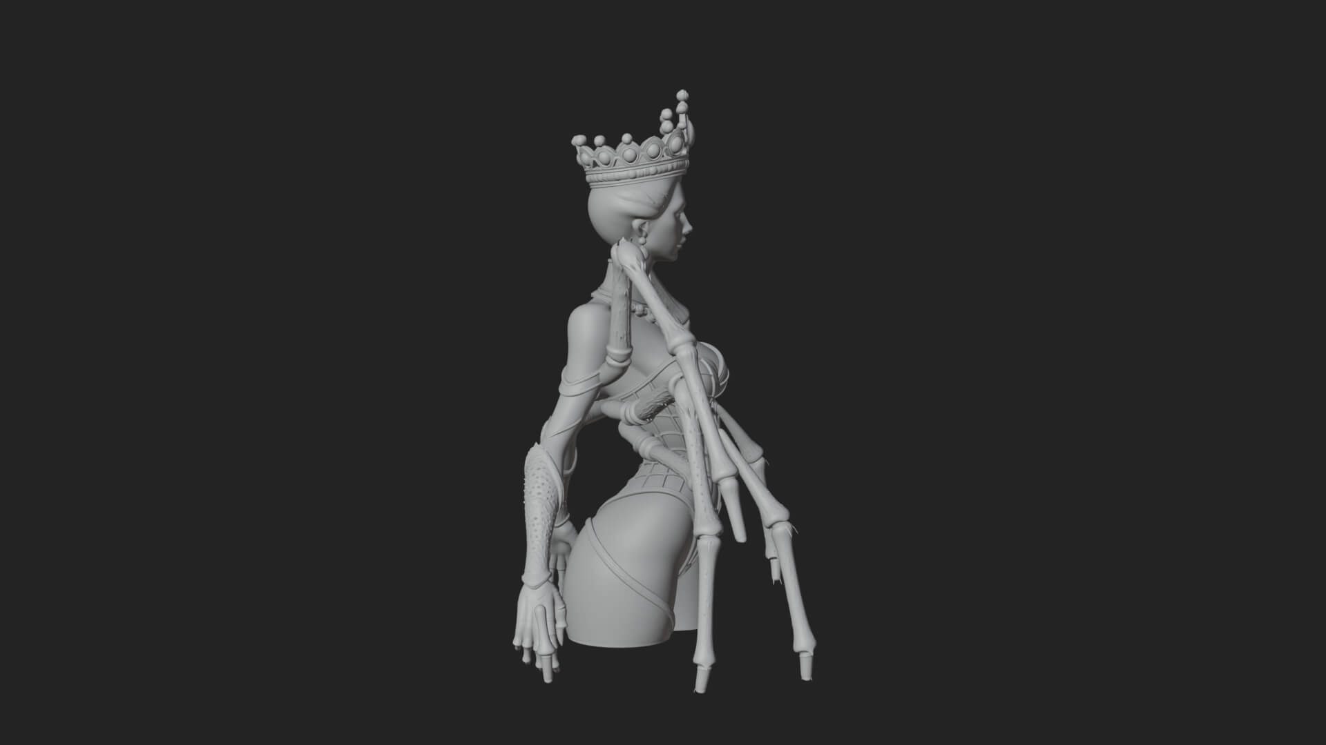 Spider Queen Statue Design 12 3D Print Model 3D Model