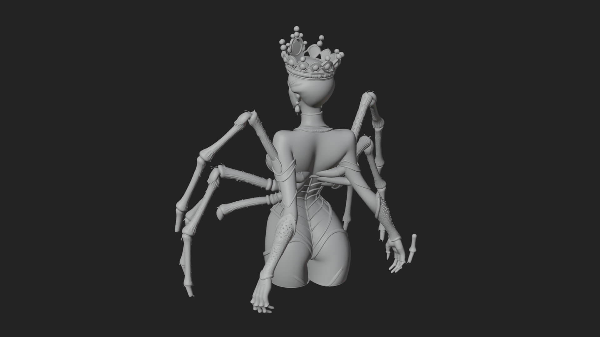 Spider Queen Statue Design 12 3D Print Model 3D Model