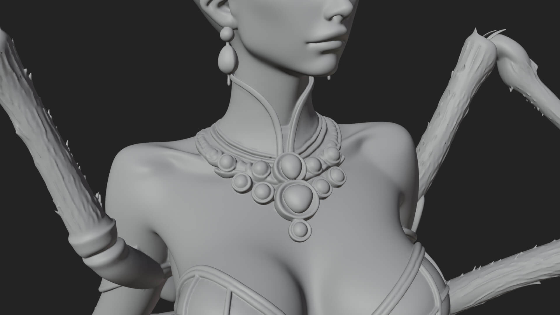Spider Queen Statue Design 12 3D Print Model 3D Model