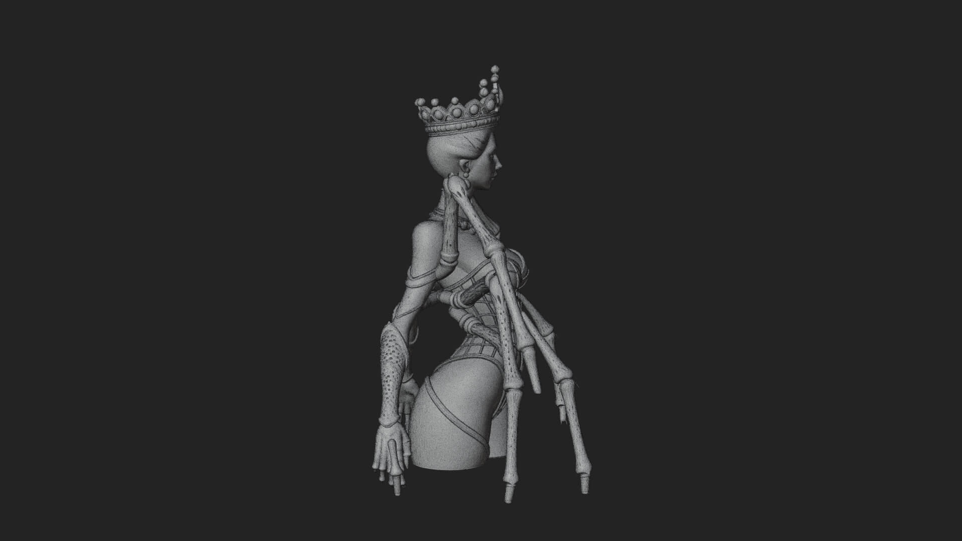 Spider Queen Statue Design 12 3D Print Model 3D Model