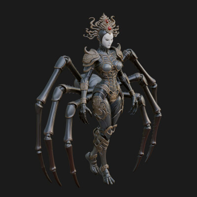 Spider Queen Statue Design 3 3D Print Model