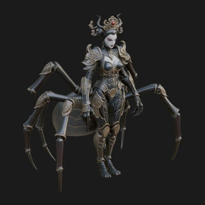 Spider Queen Statue Design 4 3D Print Model