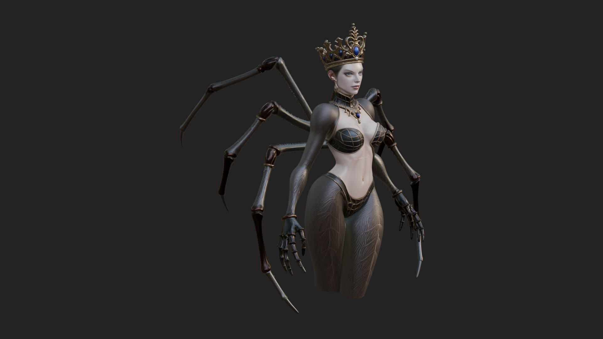 Spider Queen Statue Design 5 3D Print Model 3D Model